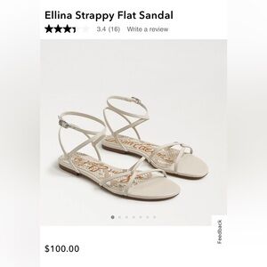 Sam Edelman Ellina Strappy Flat Sandal in Cream